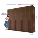 Ver imagem 3 de Guarda-Roupa Casal MDF 8 Portas Império Marrom/Castanho