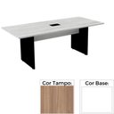 Ver imagem 1 de Mesa de Reunião com Caixa de Tomada Retangular 260 x 120 cm Pé Painel PE25 MDP Noce Naturalle