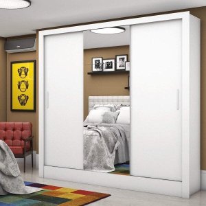 Guarda-Roupa Casal 3 Portas com Espelho Santiago Plus Espresso Móveis