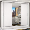 Ver imagem 1 de Guarda-Roupa Casal 3 Portas com Espelho Porto Plus Espresso Móveis Branco