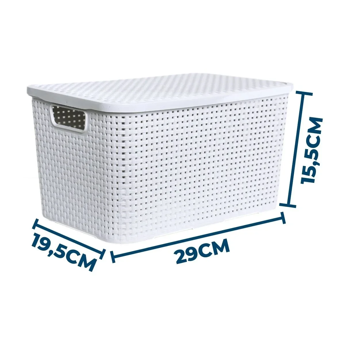 Kit com 2 Organizadores Rattan com Tampa 7 Litros Arqplast Branco - 3