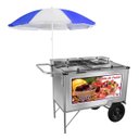 Ver imagem 1 de Carrinho de Salada de Frutas Açaí Inox com Guarda Sol Cefaz