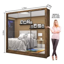 Guarda-Roupa Casal 3 Portas com Espelho Santiago Premium Espresso Móveis - 4