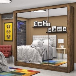 Guarda-Roupa Casal 3 Portas com Espelho Santiago Premium Espresso Móveis - 1