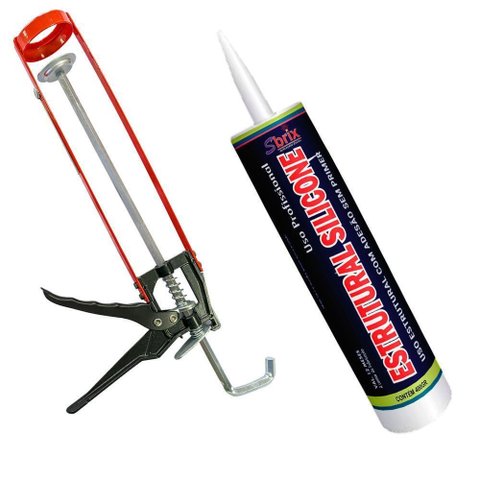 Kit Silicone Estrutural Preto 400g Sbrix com Aplicador