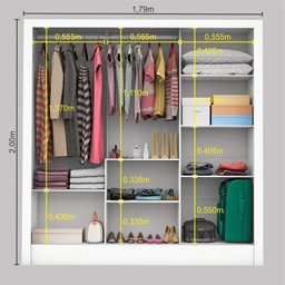 Guarda-Roupa Casal 3 Portas com Espelho Porto Premium Espresso Móveis - 5