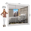 Ver imagem 4 de Guarda-Roupa Casal 3 Portas com Espelho Porto Premium Espresso Móveis Branco