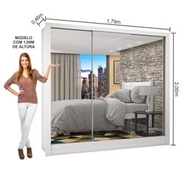 Guarda-Roupa Casal 3 Portas com Espelho Porto Premium Espresso Móveis - 4
