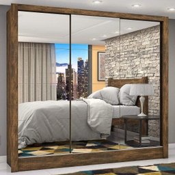 Guarda-Roupa Casal 3 Portas com Espelho Porto Premium Espresso Móveis - 1