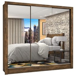 Guarda-Roupa Casal 3 Portas com Espelho Porto Premium Espresso Móveis - 2