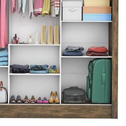 Guarda-Roupa Casal 3 Portas com Espelho Porto Premium Espresso Móveis - 4