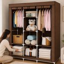 Ver imagem 2 de Armario Guarda Roupa Grande 175cm Portatil Organizador Brinquedos 8 Prateleiras Sapatos Toalha Supor