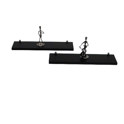 Prateleira Preta 50 x 10 cm Kit 2 Peças Eví Decor