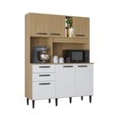 Ver imagem 3 de Armário Cozinha Compacta Flávia 6 Portas 2 Gavetas Mdp/mdf Poquema Móveis