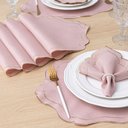 Ver imagem 5 de Kit 12 Pçs 6 Lugares Mesa Posta Sousplat Realeza: Rose