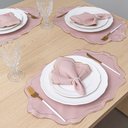 Ver imagem 2 de Kit 12 Pçs 6 Lugares Mesa Posta Sousplat Realeza: Rose