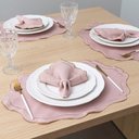 Ver imagem 3 de Kit 12 Pçs 6 Lugares Mesa Posta Sousplat Realeza: Rose
