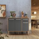 Ver imagem 2 de Balcao Mariah Freijó/chumbo Pta Fechada