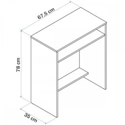 Mesa Escrivaninha 1 Prateleira Castanho Bc 95 - Brv Móveis - 3