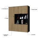 Ver imagem 3 de Armário Alto com Nichos e 05 Portas 161,5x135x42cm Wlan135 Preto Tx com Vermont Oak