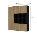Ver imagem 6 de Armário Alto com Nichos e 05 Portas 161,5x135x42cm Wlan135 Preto Tx com Vermont Oak