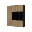 Ver imagem 1 de Armário Alto com Nichos e 05 Portas 161,5x135x42cm Wlan135 Preto Tx com Vermont Oak