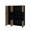 Ver imagem 5 de Armário Alto com Nichos e 05 Portas 161,5x135x42cm Wlan135 Preto Tx com Vermont Oak