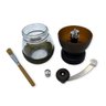 Moedor de Café Manual Vidro Plastico Inox Ceramica - Marrom - 6