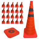 Ver imagem 2 de Cone Sinalizaçao Retratil Kit 20 Uni Portatil Dobravel Obra Trafego Transito Segurança Balizador Eme