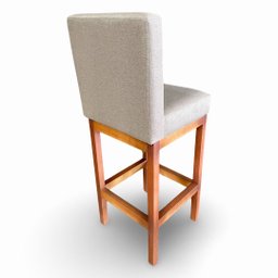 Banqueta Alta com Encosto Anatomico Tokio Linho Cinza Claro - G2home - 3