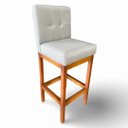 Ver imagem 2 de Banqueta Alta com Encosto Anatomico Tokio Linho Cinza Claro - G2home