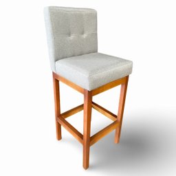 Banqueta Alta com Encosto Anatomico Tokio Linho Cinza Claro - G2home - 2