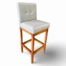 Banqueta Alta com Encosto Anatomico Tokio Linho Cinza Claro - G2home - 2