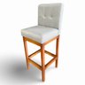 Banqueta Alta com Encosto Anatomico Tokio Linho Cinza Claro - G2home - 1