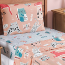Ver imagem 1 de Conjunto de Lencol Solteiro Bouti 3 Pçs Jogo de Cama Infantil 200 Fios Super Macio:gatinha