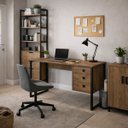 Ver imagem 2 de Escrivaninha Mesa para Computador 120cm com 3 Gavetas F.m002