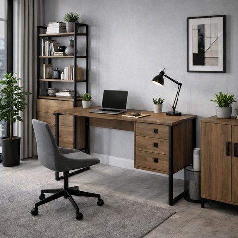 Escrivaninha Mesa para Computador 120cm com 3 Gavetas F.m002