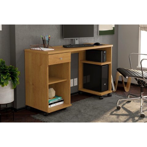 Mesa / Escrivaninha para Computador Mi com Rodízios Cor Cinamomo Pt