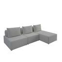 Ver imagem 1 de Sofá Ilha na Caixa em Módulos Mobili Chaise + 2 Assentos Boucle Cinza Claro Estofama