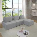 Ver imagem 2 de Sofá Ilha na Caixa em Módulos Mobili Chaise + 2 Assentos Boucle Cinza Claro Estofama