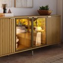 Ver imagem 6 de Buffet Neon Float 4 Portas 100% MDF com Vidro Reflecta e LED Carvalho