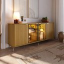 Ver imagem 4 de Buffet Neon Float 4 Portas 100% MDF com Vidro Reflecta e LED Carvalho