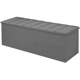 Recamier Calçadeira Cancum Bau 140 Cm Suede Cinza - Fm - 4