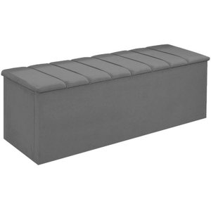 Recamier Calçadeira Cancum Bau 140 Cm Suede Cinza - Fm