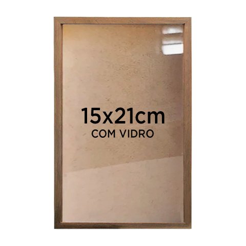 Moldura Quadro Caixa 3cm 15x21cm Foto Poster Ilustração com Vidro - Várias Cores Tacolado Moldura Ca