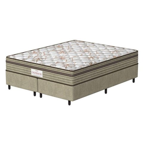 Conjunto Box Queen Mola Ensacada Prodormir Outback New Marrom