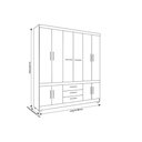 Ver imagem 4 de Guarda Roupa 10 Portas e 3 Gavetas New Murano Amêndola - Demóbile