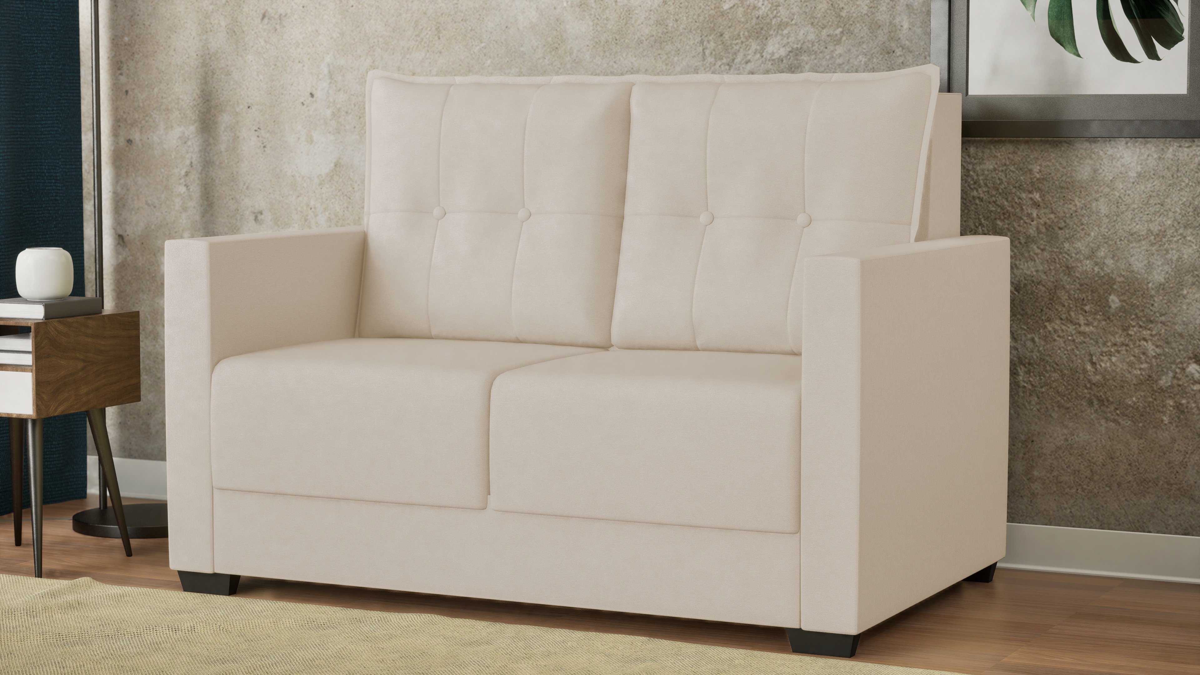 Sofa 2 Lugares Pequeno Confortavel 1,40m Berlim Bellamado:bege - 4