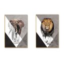 Ver imagem 1 de Kit 02 Placas Mdf Leão e Elefante Decoração Parede 28,7x22
