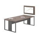 Ver imagem 1 de Mesa para Sala de Reunião com Painel para Tv - Freijó e Preto